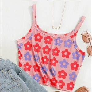 Allover Floral Cami Crop Top